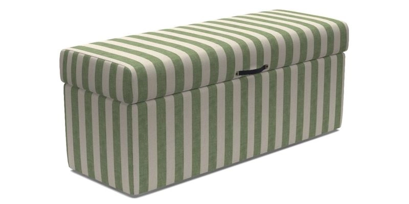 Birdham Large Blanket Box in V&A Threads of India on Linen Regal Poppy Buttermilk