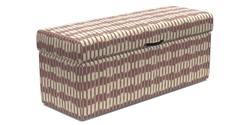 Birdham Large Blanket Box in V&A Threads of India on Linen Regal Poppy Buttermilk