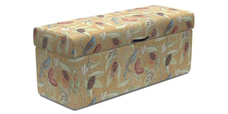 Birdham medium blanket box in Spill Resistant Gertrude Jekyll Ornamental Duck Egg and Alwinton 3 seater sofa in Spill Resistant Sussex Stripe Mocha