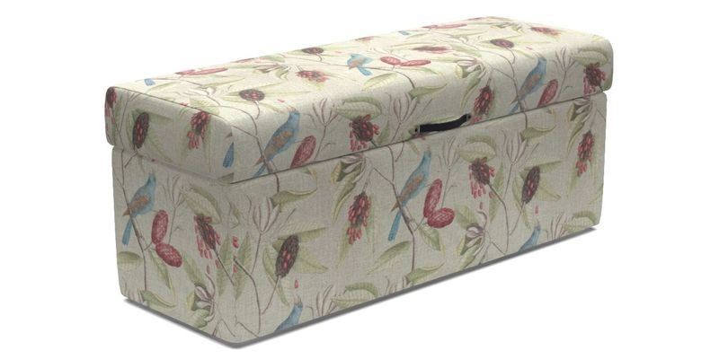 Birdham medium blanket box in Spill Resistant Gertrude Jekyll Ornamental Duck Egg and Alwinton 3 seater sofa in Spill Resistant Sussex Stripe Mocha