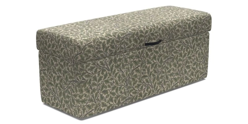 Birdham Large Blanket Box in V&A Threads of India on Linen Regal Poppy Buttermilk
