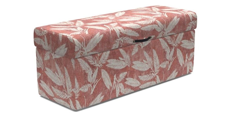 Birdham Large Blanket Box in V&A Threads of India on Linen Regal Poppy Buttermilk
