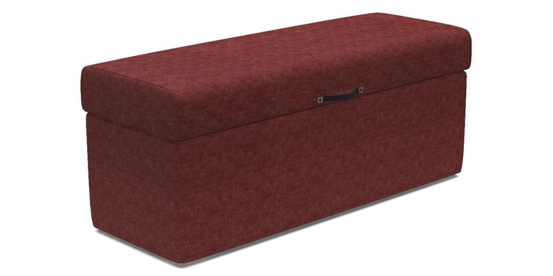 Birdham Large Blanket Box in V&A Threads of India on Linen Regal Poppy Buttermilk