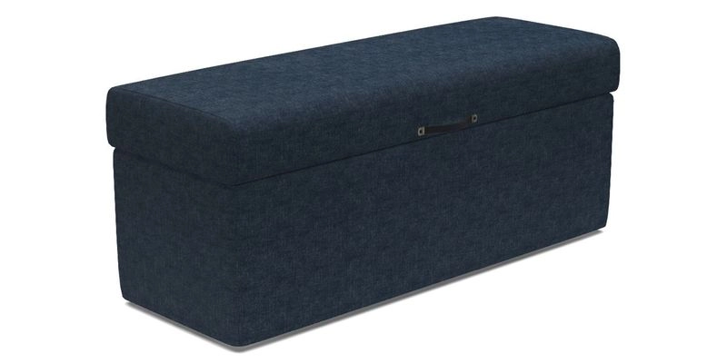 Birdham Large Blanket Box in V&A Threads of India on Linen Regal Poppy Buttermilk