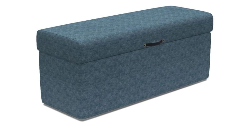 Birdham Large Blanket Box in V&A Threads of India on Linen Regal Poppy Buttermilk