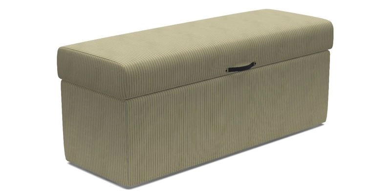 Birdham medium blanket box in Spill Resistant Gertrude Jekyll Ornamental Duck Egg and Alwinton 3 seater sofa in Spill Resistant Sussex Stripe Mocha