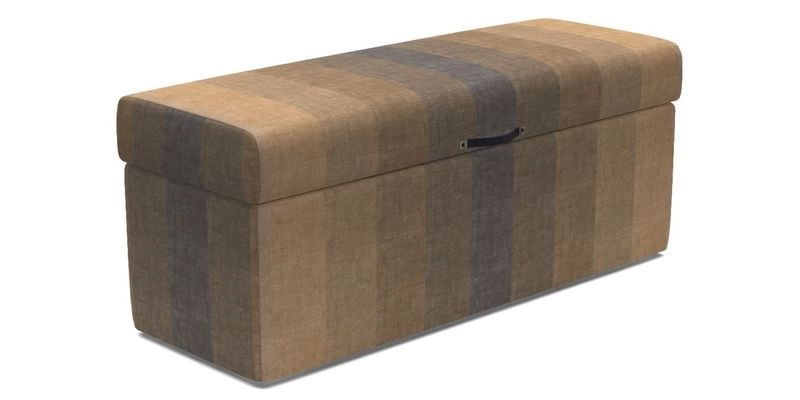 Birdham Large Blanket Box in V&A Threads of India on Linen Regal Poppy Buttermilk