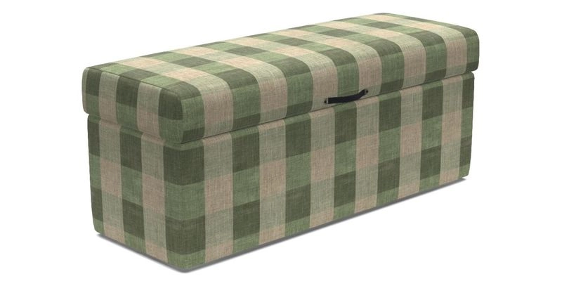 Birdham Large Blanket Box in V&A Threads of India on Linen Regal Poppy Buttermilk