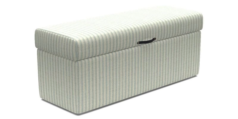 Birdham Large Blanket Box in V&A Threads of India on Linen Regal Poppy Buttermilk