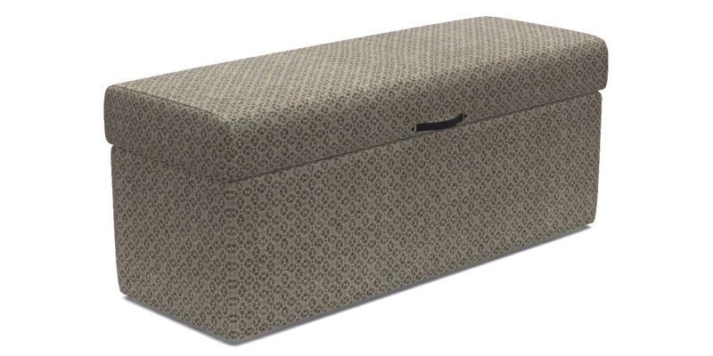Birdham medium blanket box in Spill Resistant Gertrude Jekyll Ornamental Duck Egg and Alwinton 3 seater sofa in Spill Resistant Sussex Stripe Mocha