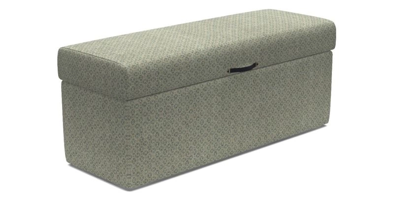 Birdham medium blanket box in Spill Resistant Gertrude Jekyll Ornamental Duck Egg and Alwinton 3 seater sofa in Spill Resistant Sussex Stripe Mocha