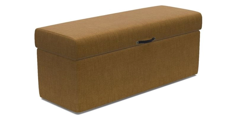 Birdham Large Blanket Box in V&A Threads of India on Linen Regal Poppy Buttermilk