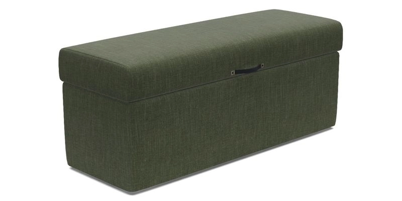 Birdham Large Blanket Box in V&A Threads of India on Linen Regal Poppy Buttermilk