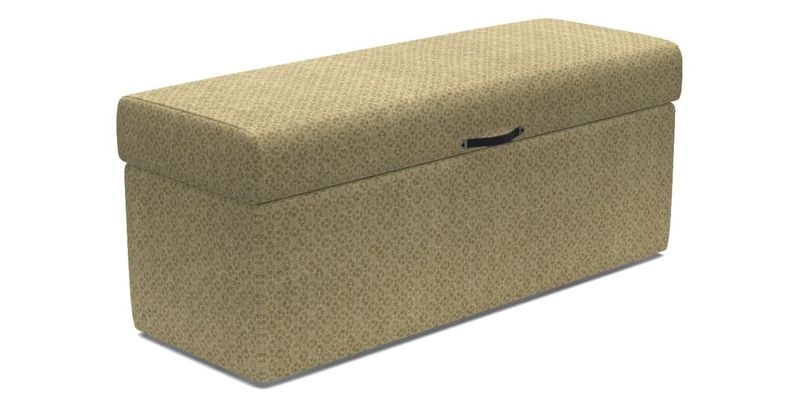 Birdham Large Blanket Box in V&A Threads of India on Linen Regal Poppy Buttermilk