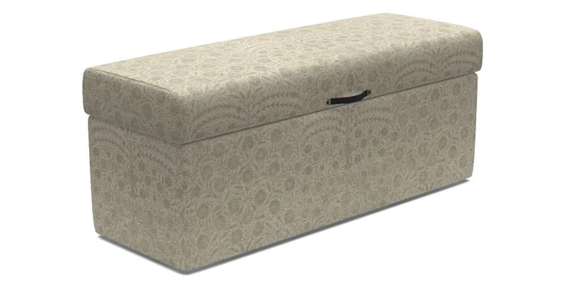 Birdham Large Blanket Box in V&A Threads of India on Linen Regal Poppy Buttermilk