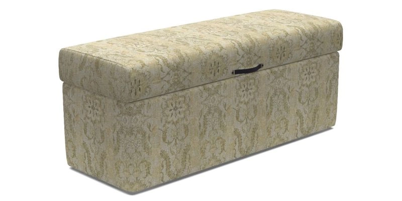 Birdham Large Blanket Box in V&A Threads of India on Linen Regal Poppy Buttermilk