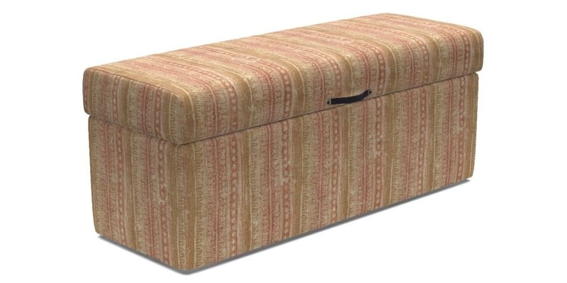 Birdham Large Blanket Box in V&A Threads of India on Linen Regal Poppy Buttermilk