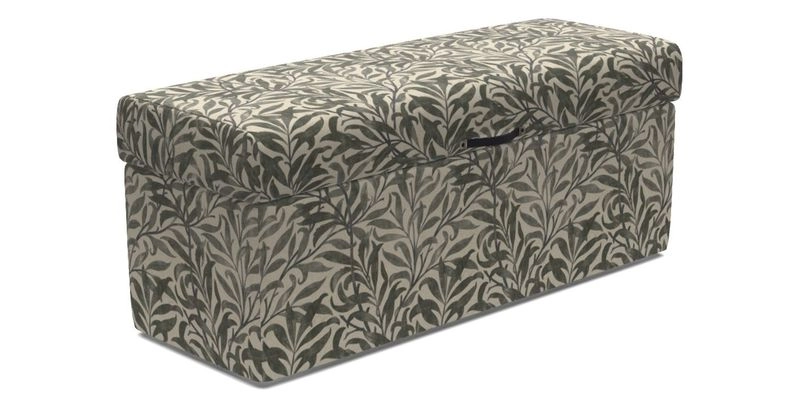 Birdham medium blanket box in Spill Resistant Gertrude Jekyll Ornamental Duck Egg and Alwinton 3 seater sofa in Spill Resistant Sussex Stripe Mocha