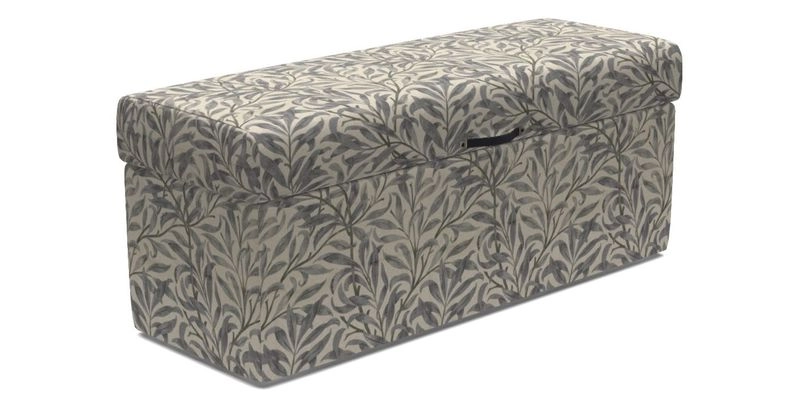 Birdham medium blanket box in Spill Resistant Gertrude Jekyll Ornamental Duck Egg and Alwinton 3 seater sofa in Spill Resistant Sussex Stripe Mocha