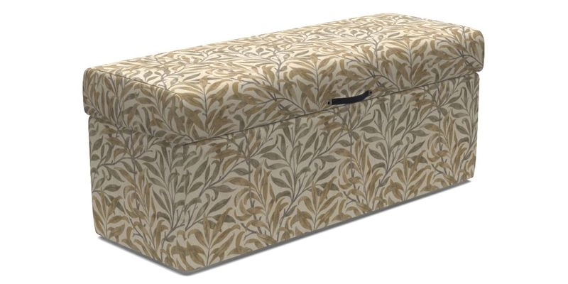 Birdham medium blanket box in Spill Resistant Gertrude Jekyll Ornamental Duck Egg and Alwinton 3 seater sofa in Spill Resistant Sussex Stripe Mocha