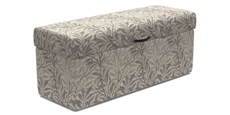 Birdham Large Blanket Box in V&A Threads of India on Linen Regal Poppy Buttermilk