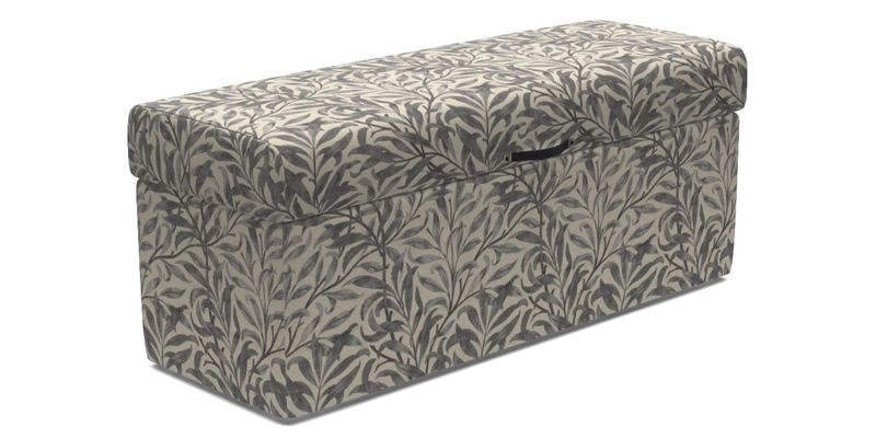 Birdham Large Blanket Box in V&A Threads of India on Linen Regal Poppy Buttermilk