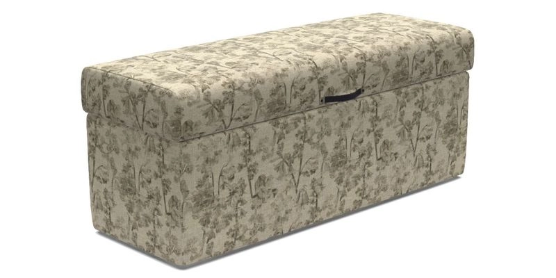 Birdham medium blanket box in Spill Resistant Gertrude Jekyll Ornamental Duck Egg and Alwinton 3 seater sofa in Spill Resistant Sussex Stripe Mocha