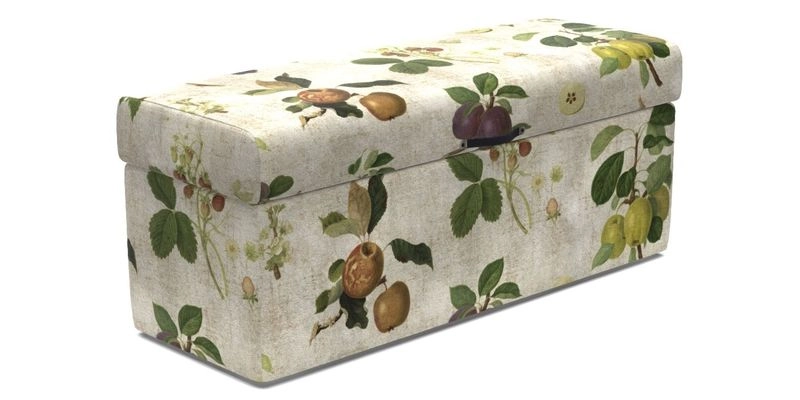 Birdham Large Blanket Box in V&A Threads of India on Linen Regal Poppy Buttermilk