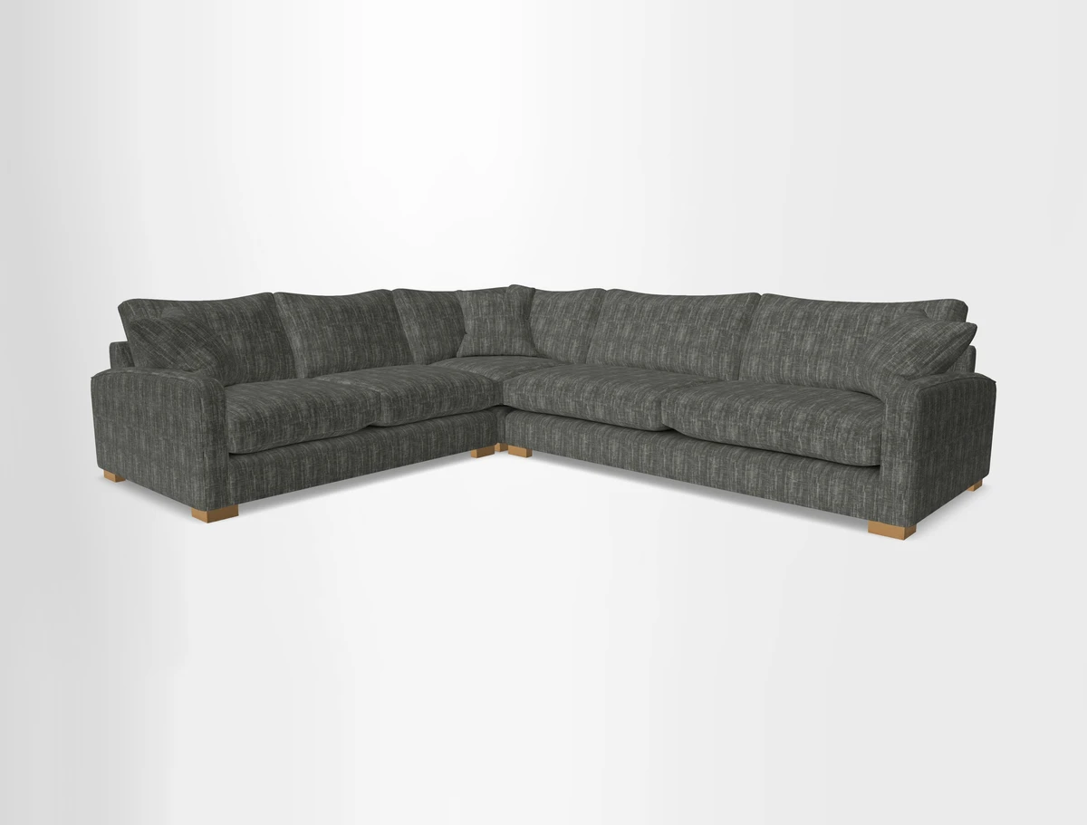Brook Green large corner sofa RHF in Two Tone Plain Biscuit
