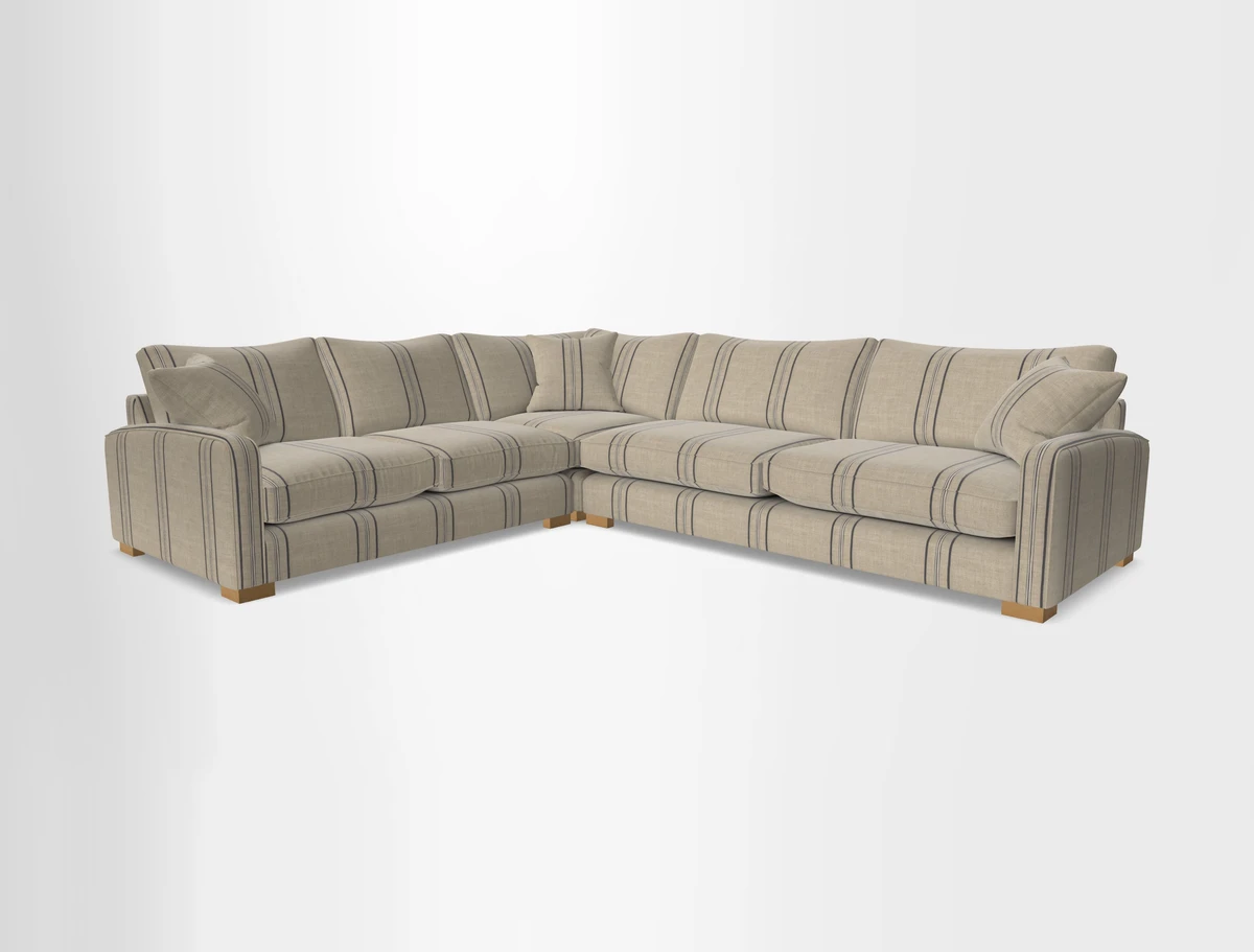 Brook Green large corner sofa RHF in Two Tone Plain Biscuit