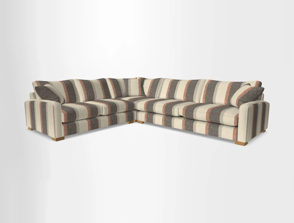 Brook Green large corner sofa RHF in Two Tone Plain Biscuit