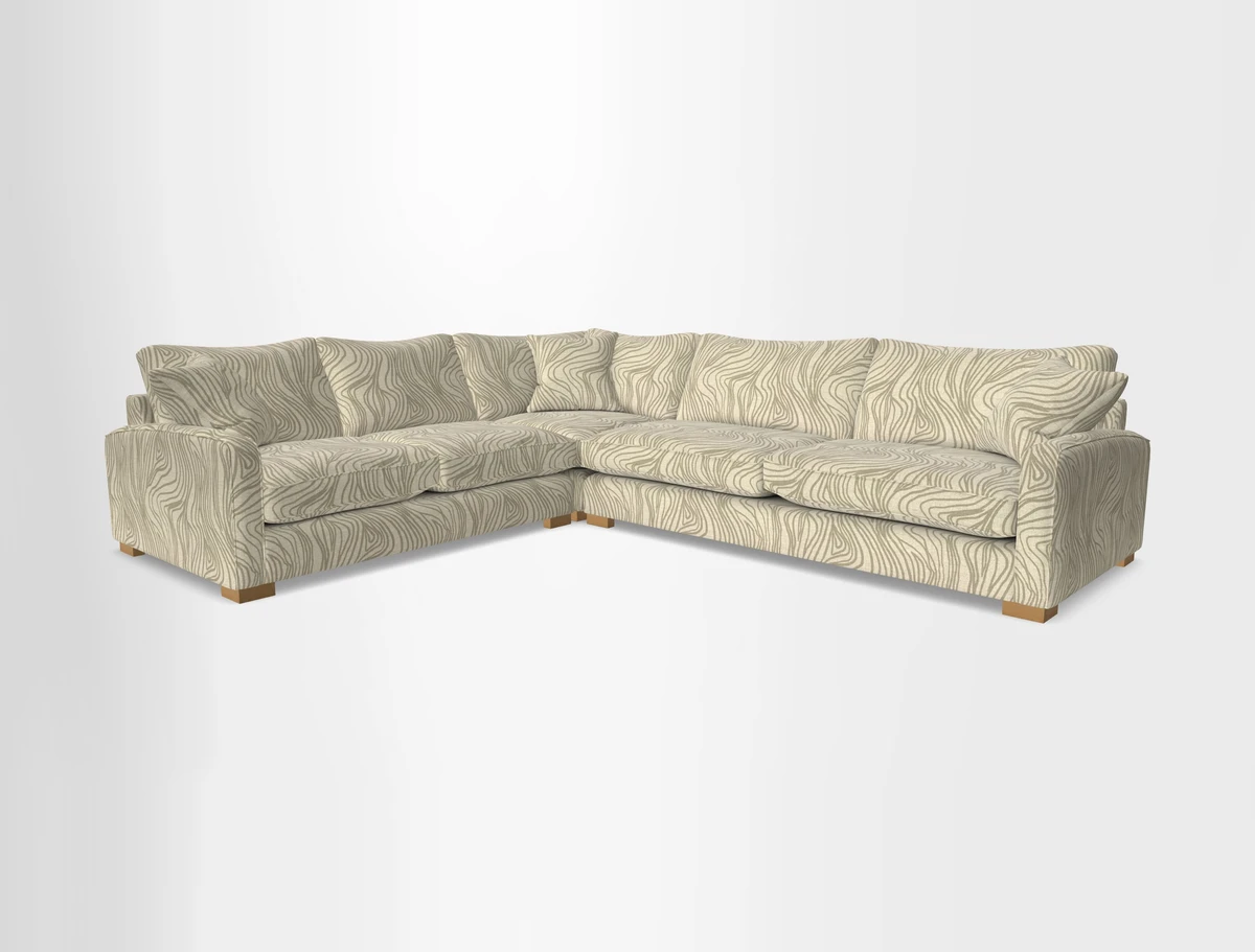 Brook Green large corner sofa RHF in Two Tone Plain Biscuit