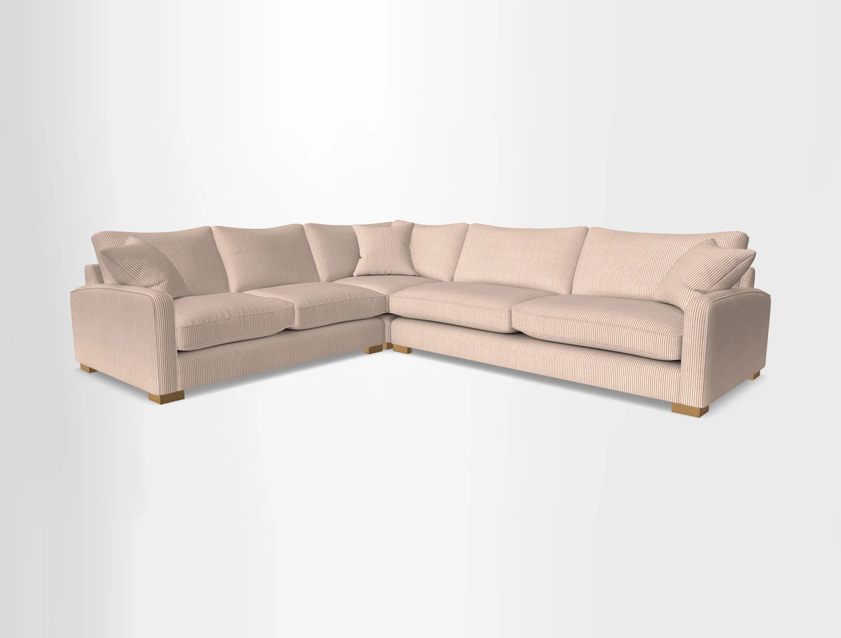 Brook Green large corner sofa RHF in Two Tone Plain Biscuit