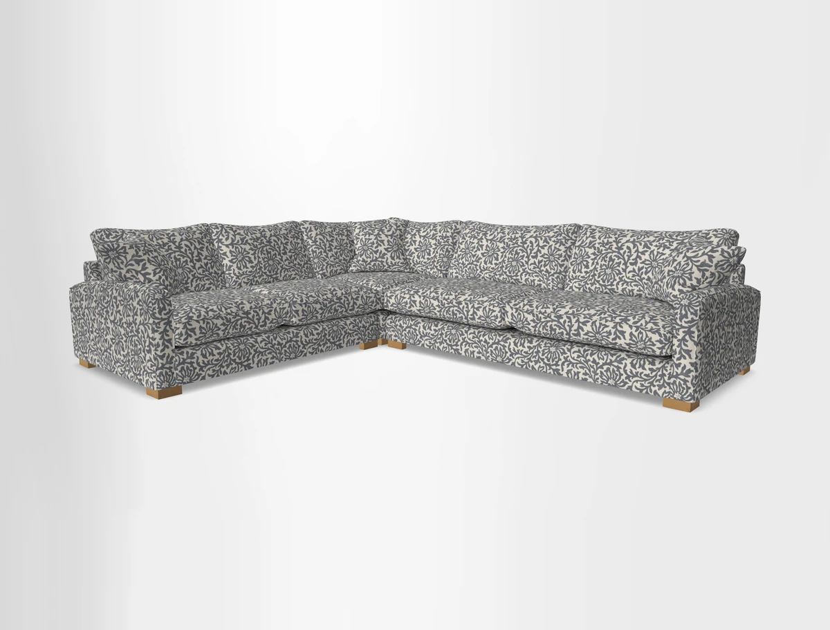 Brook Green large corner sofa RHF in Two Tone Plain Biscuit