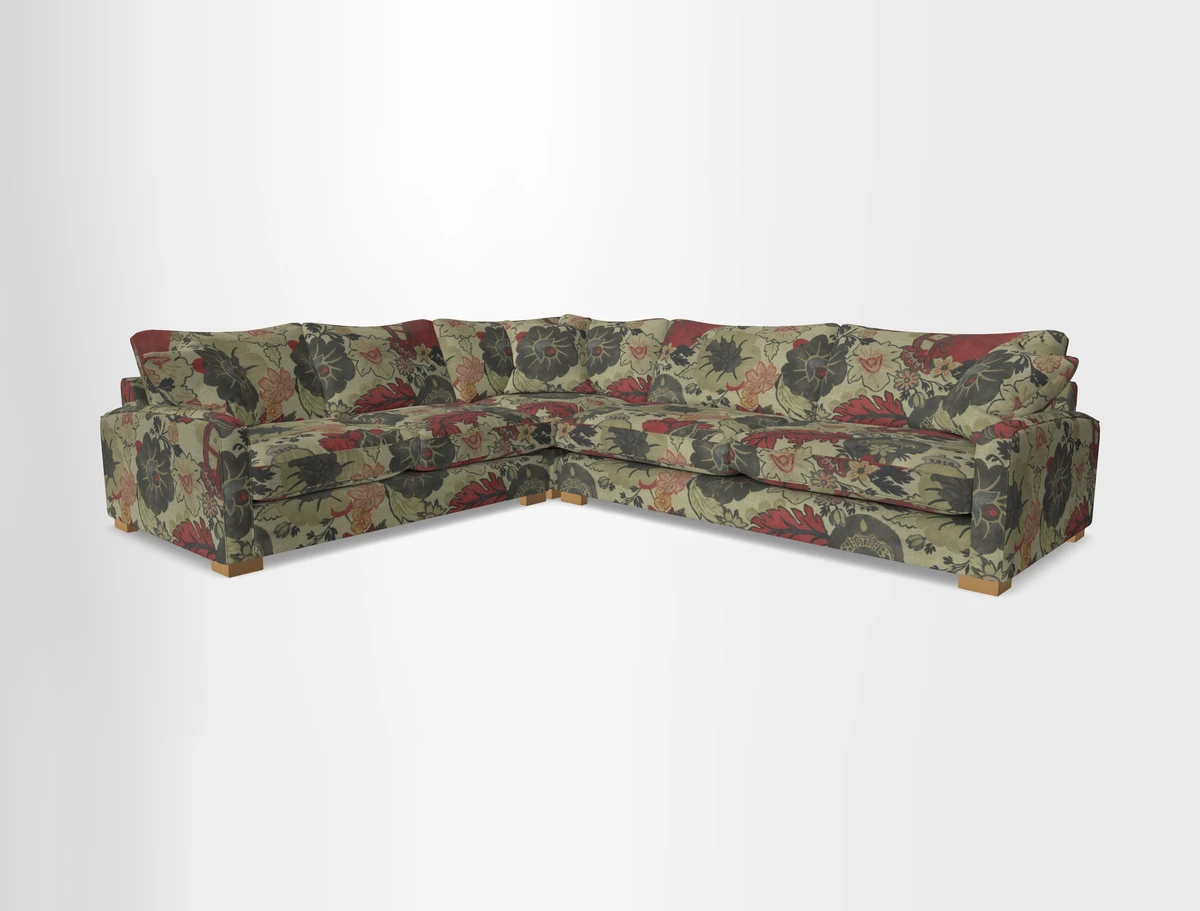 Brook Green large corner sofa RHF in Two Tone Plain Biscuit