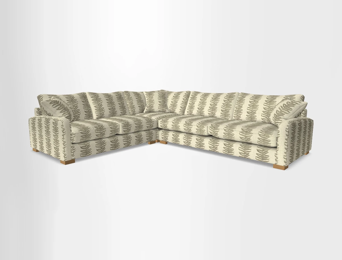 Brook Green large corner sofa RHF in Two Tone Plain Biscuit