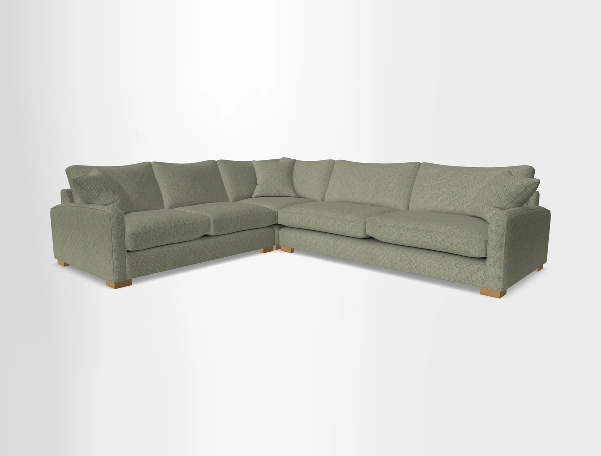 Brook Green large corner sofa RHF in Two Tone Plain Biscuit