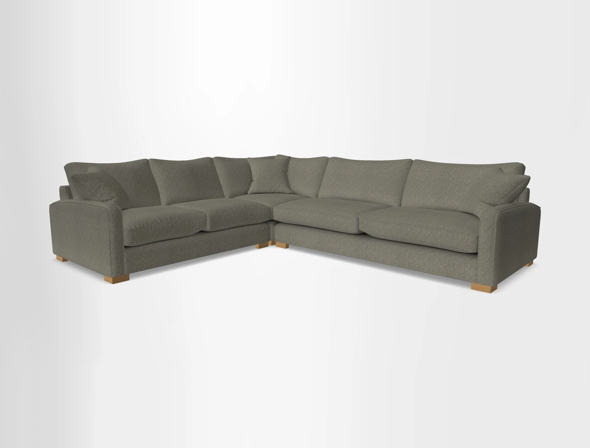 Brook Green large corner sofa RHF in Two Tone Plain Biscuit