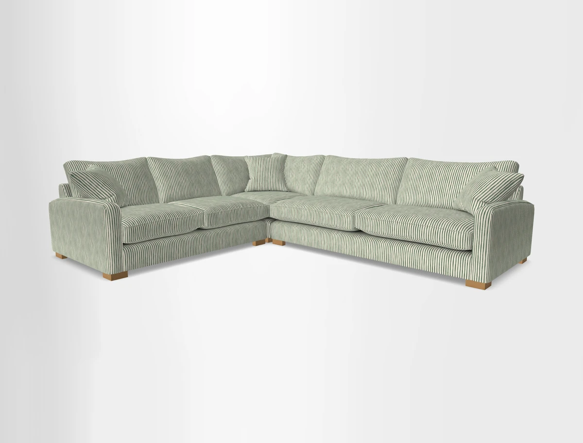 Brook Green large corner sofa RHF in Two Tone Plain Biscuit