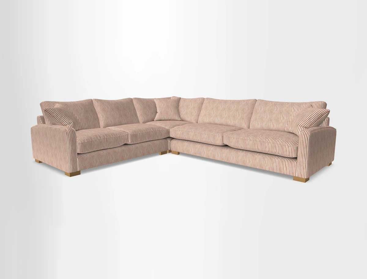 Brook Green large corner sofa RHF in Two Tone Plain Biscuit