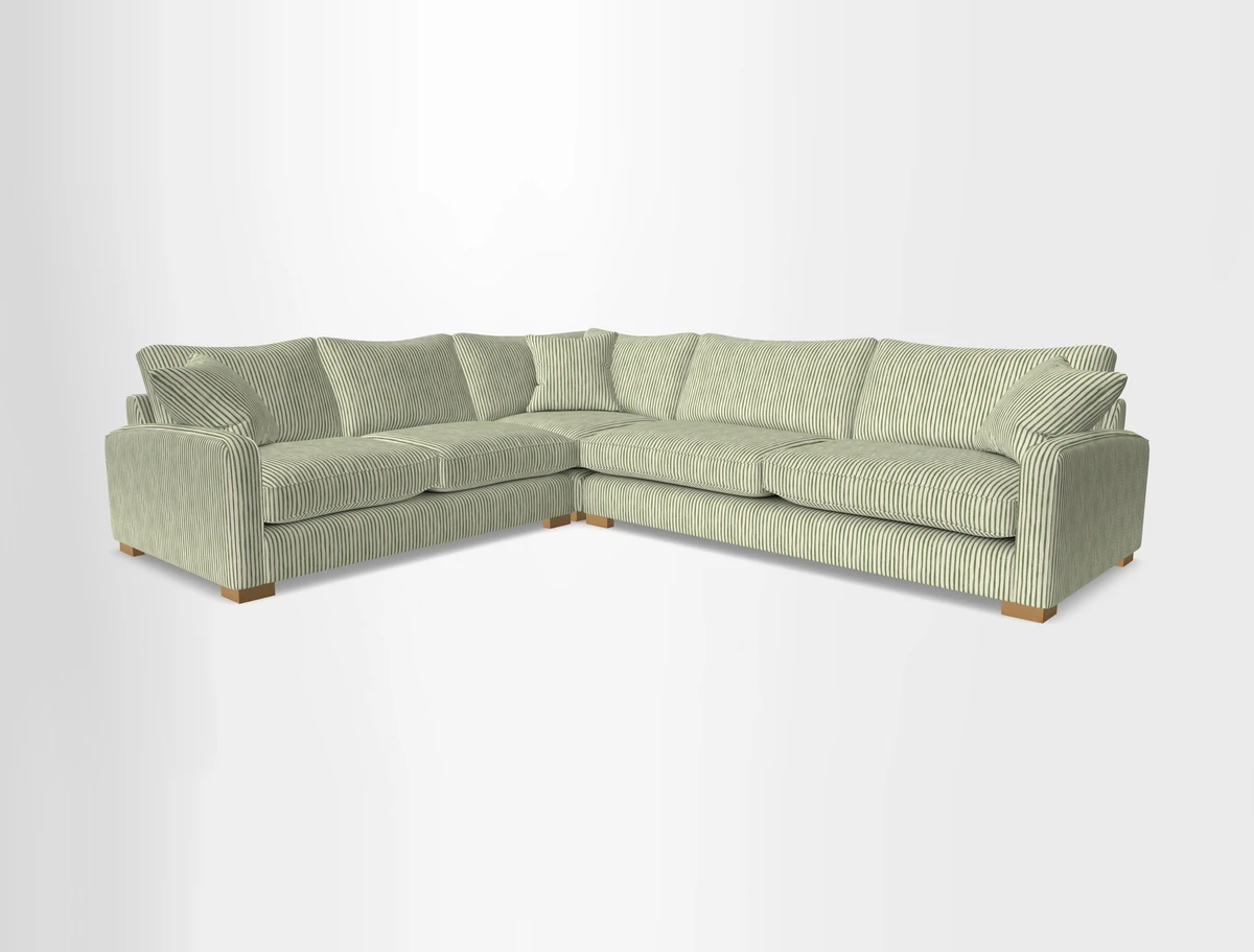 Brook Green large corner sofa RHF in Two Tone Plain Biscuit