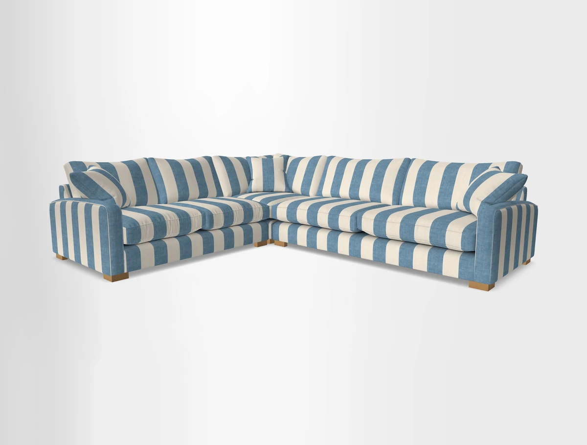 Brook Green large corner sofa RHF in Two Tone Plain Biscuit