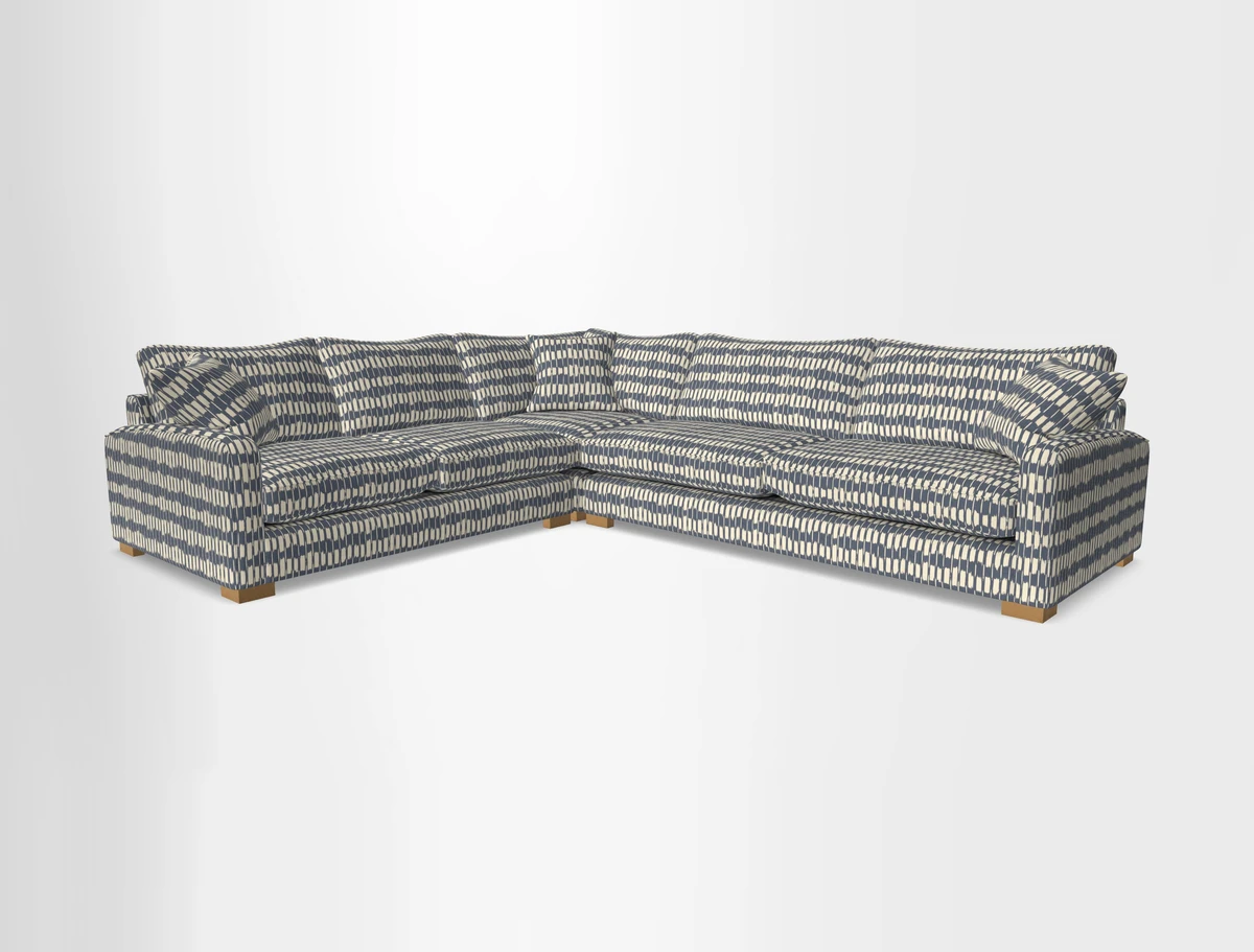 Brook Green large corner sofa RHF in Two Tone Plain Biscuit