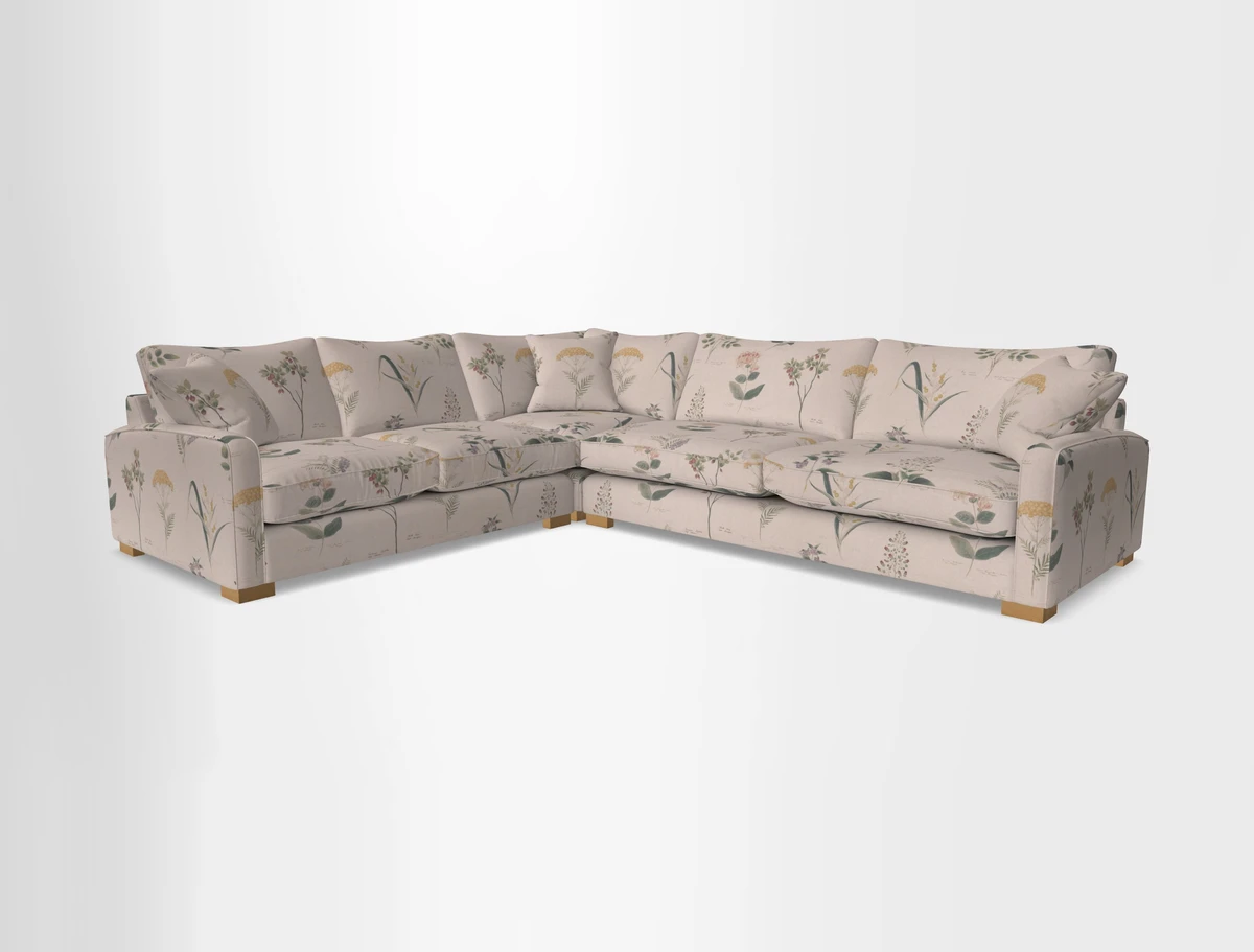 Brook Green large corner sofa RHF in Two Tone Plain Biscuit