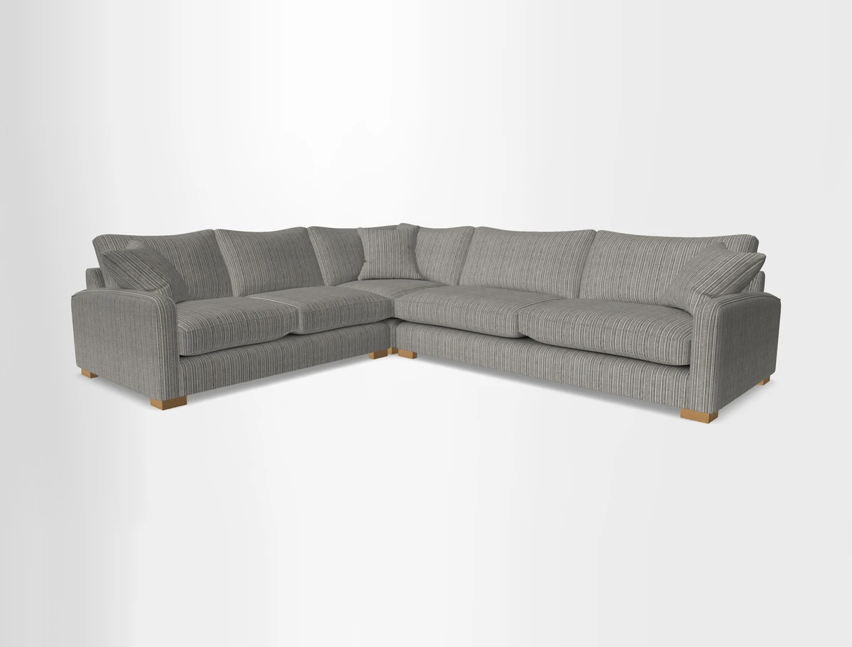 Brook Green large corner sofa RHF in Two Tone Plain Biscuit