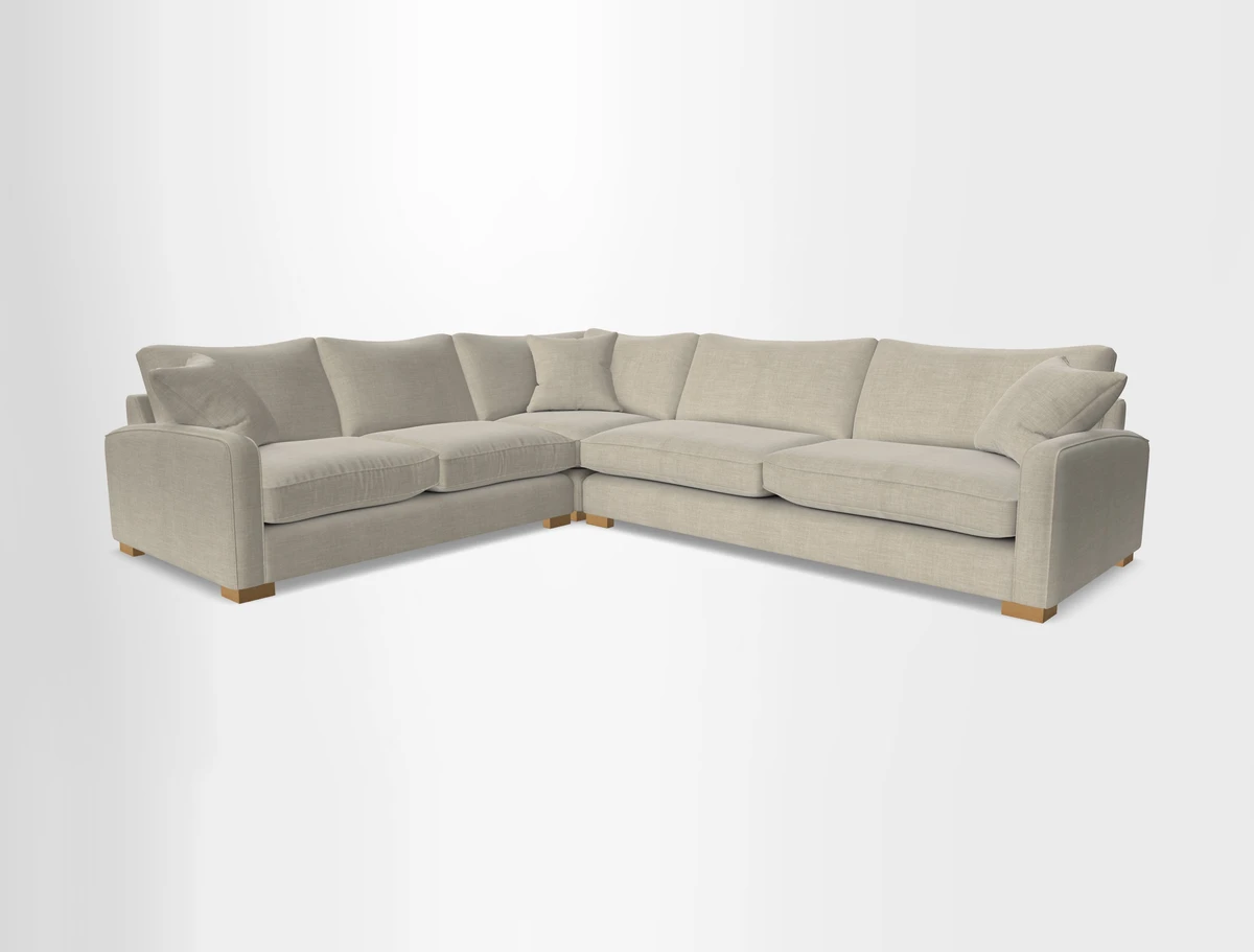 Brook Green large corner sofa RHF in Two Tone Plain Biscuit