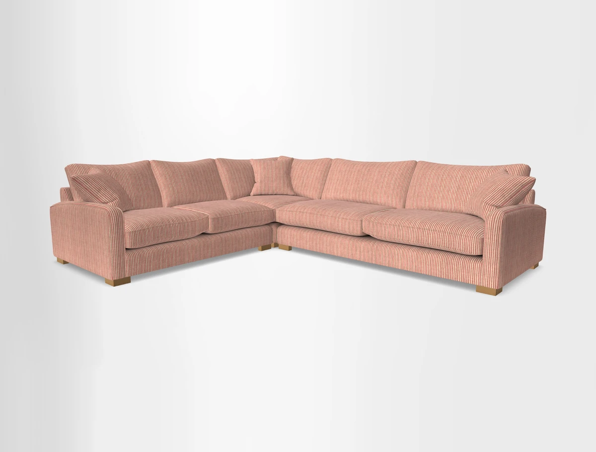 Brook Green large corner sofa RHF in Two Tone Plain Biscuit