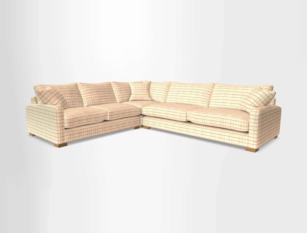 Brook Green large corner sofa RHF in Two Tone Plain Biscuit
