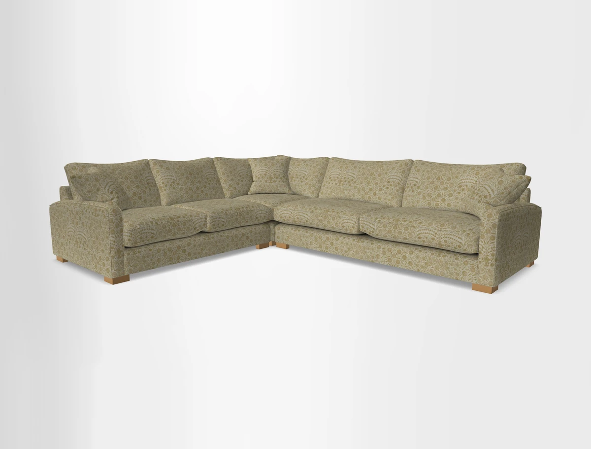 Brook Green large corner sofa RHF in Two Tone Plain Biscuit