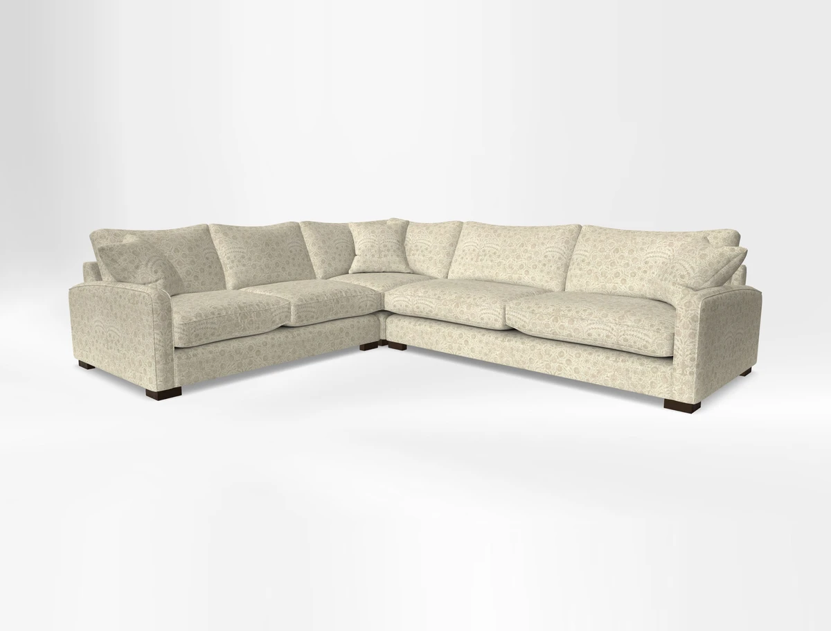 Brook Green large corner sofa RHF in Two Tone Plain Biscuit